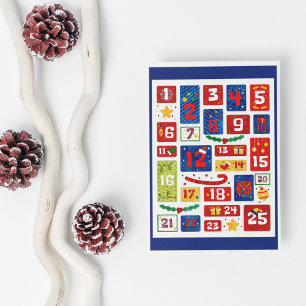 Familien-Weihnachts-Countdown-Weihnachts-Adventska Feiertagskarte