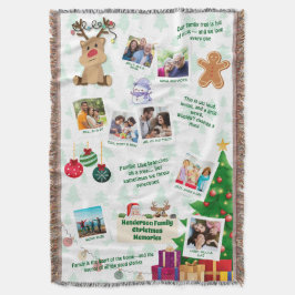 Familien-Weihnachts-Erinnerungen Foto-Collage Decke
