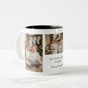 Familien-Weihnachts-Personalphoto-Kaffeetasse Zweifarbige Tasse