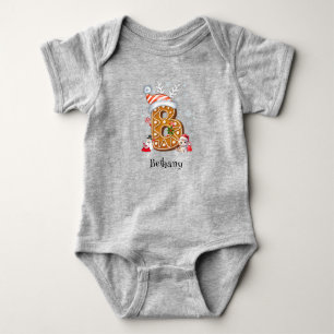 Familien-Weihnachts-Santa-Lebkuchen-Buchstabe-B-Mä Baby Strampler