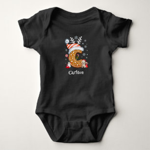 Familien-Weihnachts-Santa-Lebkuchen-Buchstabe-C-Ju Baby Strampler