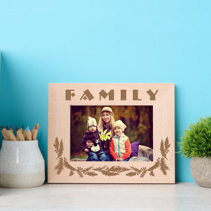 Familien-Weihnachts-Stechpalmen-Design Bilderrahme Geätzte Rahmen