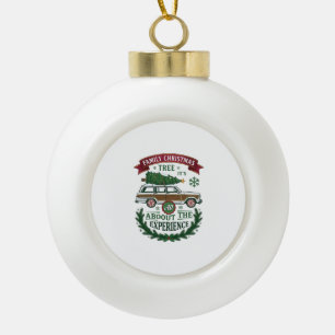 Familien-Weihnachtsbaum-Station-Wagen-Kiefer-Kranz Keramik Kugel-Ornament