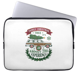 Familien-Weihnachtsbaum-Station-Wagen-Kiefer-Kranz Laptopschutzhülle