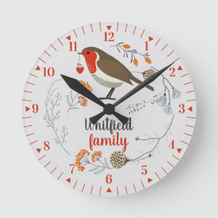 Familien-Weihnachtsferien Rustikale Hütte Runde Wanduhr