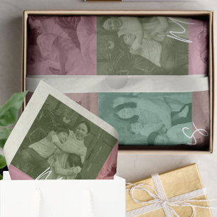 Familien-Weihnachtsfoto-Collage-Geschenkpapier Seidenpapier