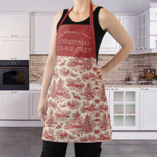 Familien-Weihnachtsplätzchen-Crew Roter Toile-Must Schürze