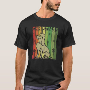 Familien-Weihnachtspyjamas passend Retro-Pudel-Hun T-Shirt