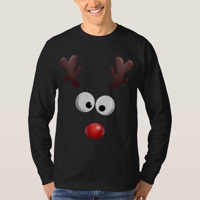 Familien-Weihnachtsren-Gesichts-Zusammenbringen T-Shirt (Vorderseite)