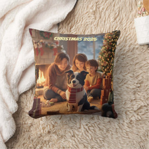 Familien-Weihnachtsschmuck mit Border Collie – Coz Kissen