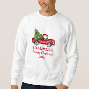 Familien-WeihnachtsVintager LKW personalisiert Sweatshirt