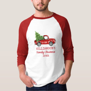 Familien-WeihnachtsVintager LKW personalisiertes R T-Shirt