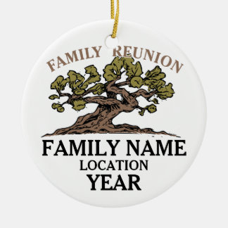 Familien-Wiedersehen-Baum-Verzierung Keramikornament