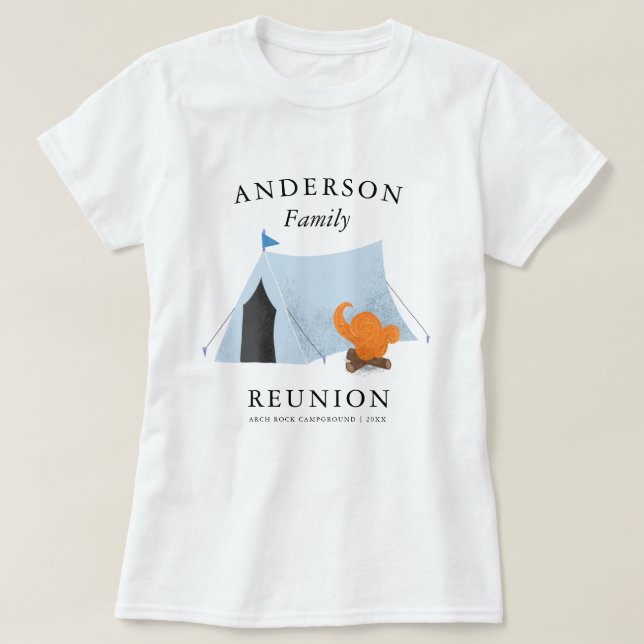 Familien-Wiedersehen-Campings-Reise T-Shirt (Design vorne)