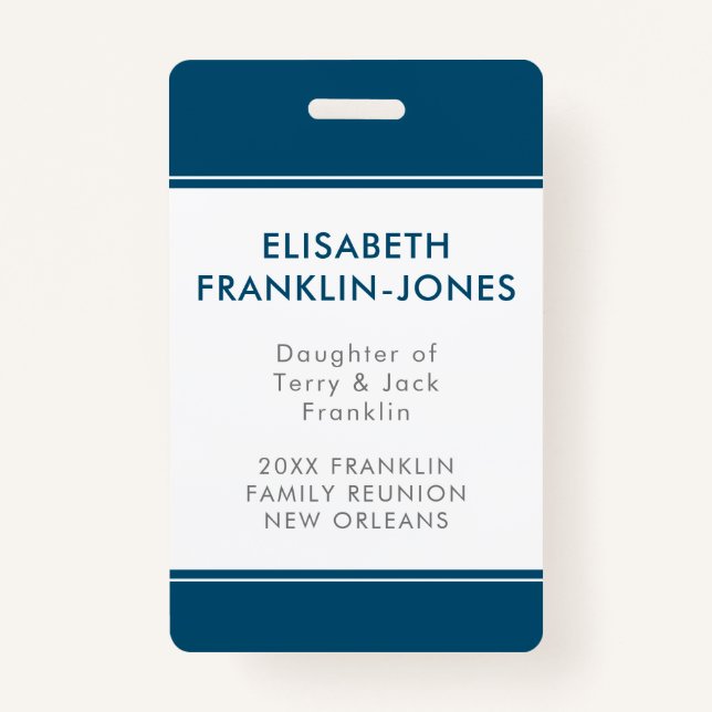 Familien-Wiedersehen-kundenspezifische Farbe und Ausweis (Vorderseite)