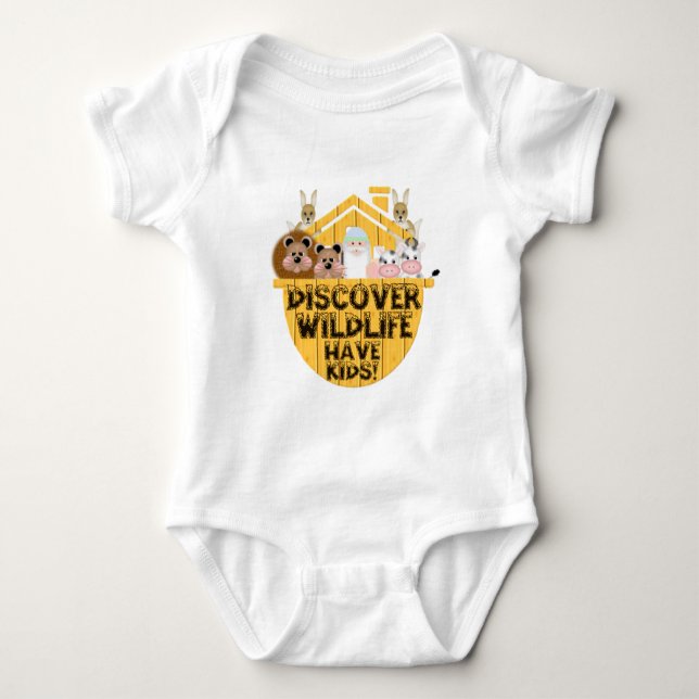 Familien-wild lebende Tiere Baby T-shirt (Vorderseite)