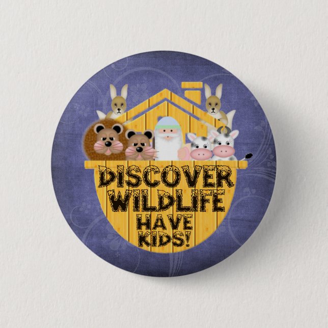 Familien-wild lebende Tiere Button (Vorderseite)