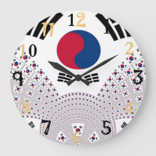 Familien-zeitloses Rot und blauer Große Wanduhr