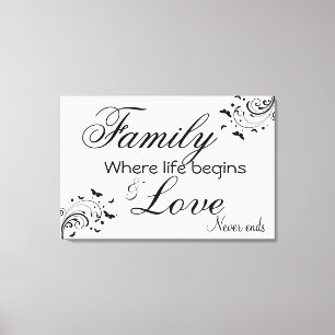 Familien-Zitat/eingewickelte Leinwand