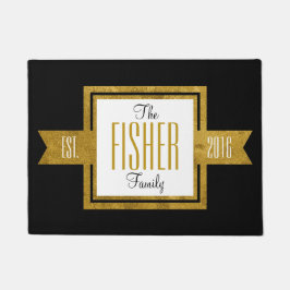 Familien-Zuhause hergestelltes Jahr-Gold und Fußmatte