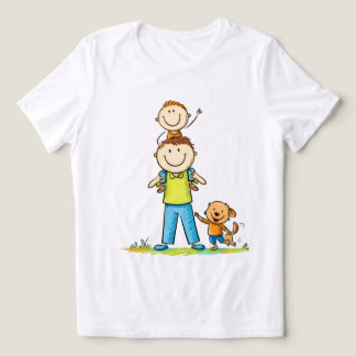 Familienabenteuer mit Hund Minimalist T‑Shi Tri-Bl Tri-Blend Shirt