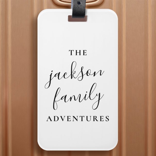 Familienabenteuer | Original Modern Minimalistisch Gepäckanhänger (Von Creator hochgeladen)