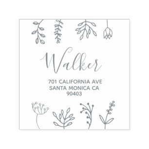 Familienadresse Blumendoodle Permastempel