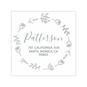 Familienadresse Blumenkranz Permastempel