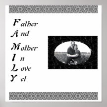 Familienakronym Vater und Mutter in Liebe noch Fot