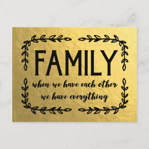 Familienangebot für Gold Leaf Postkarte
