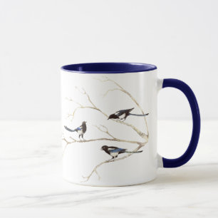 Familienangebot für Watercolor Magpie Bird-Familie Tasse