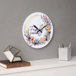 Familienangebot in Boho Kranz Große Wanduhr