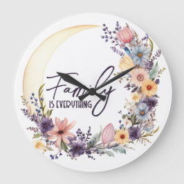 Familienangebot in Boho Kranz Große Wanduhr