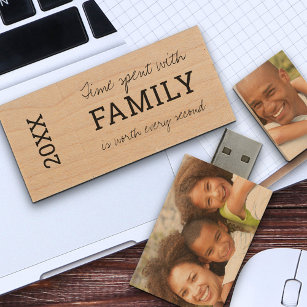 Familienangebot und Foto-Bilderspeicher Holz USB Stick
