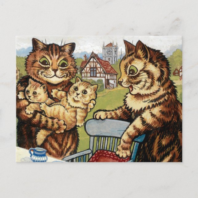 Familienangelegenheiten von Louis Wain Postkarte (Vorderseite)