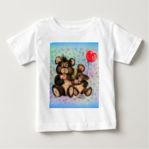 Familienbär mit Heart Balloon Baby T - Shirt