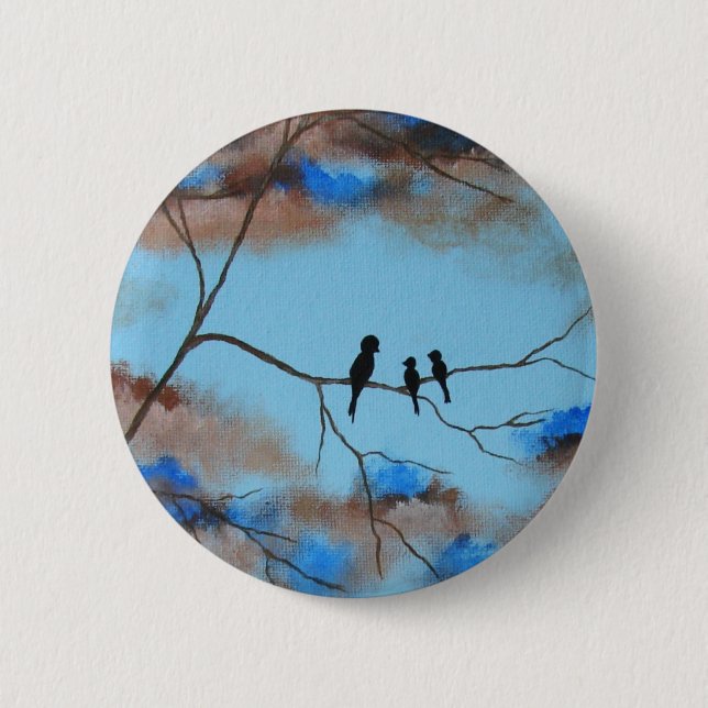 Familienbaum aus Originalgemälde Button (Vorderseite)