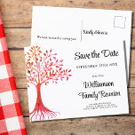 Familienbaum Familie Wiedersehen Save the Date Ankündigungspostkarte<br><div class="desc">Schicken Sie mit dieser einmaligen Ankündigungspostkarte Save the Date für die kommende Wiedersehen. Es verfügt über einen Aquarellbaum und eine stilvolle Typografie. Einfach anpassbar. Fügen Sie eine Nachricht auf der Rückseite der Postkarte hinzu. Ändern Sie mithilfe des Entwurfstools die Textgröße, den Stil oder die Farbe. Wenn wir unsere Kunstwerke erstellen,...</div>