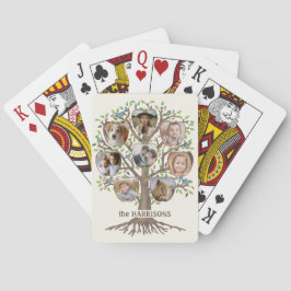 Familienbaum Foto Collage 8 Bilder Name Lt Beige Spielkarten