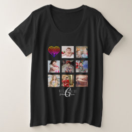 Familienbaum Foto Collage Oma Großmutter Geschenk Große Größe T-Shirt