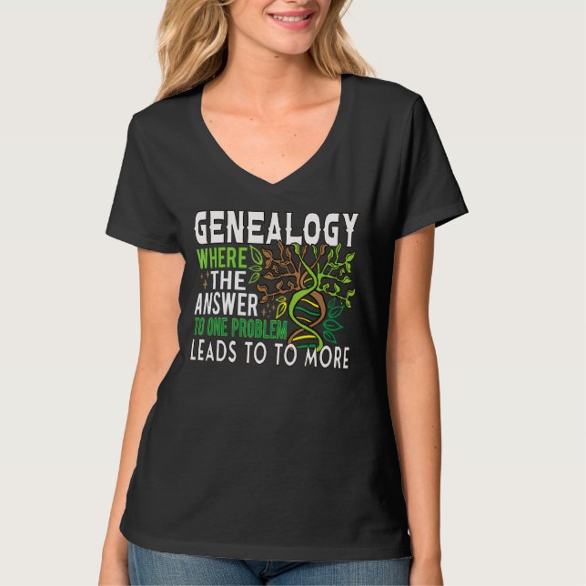 Familienbaum Historiker Genealogin T-Shirt (Vorderseite)