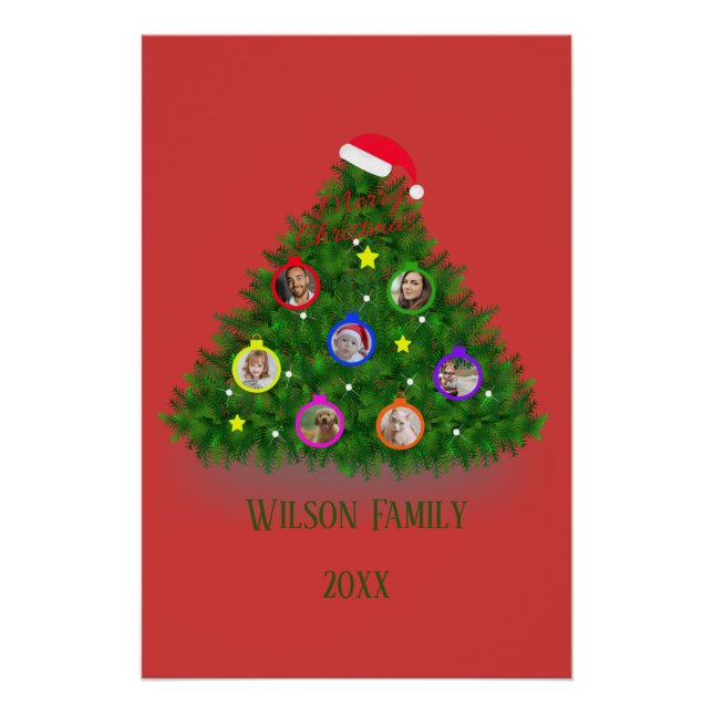 Familienbaum im Weihnachtsbaum Poster (Vorderseite)