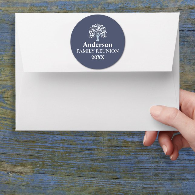 Familienbaum - individuell anpassbare Wiedersehen Runder Aufkleber (Von Creator hochgeladen)