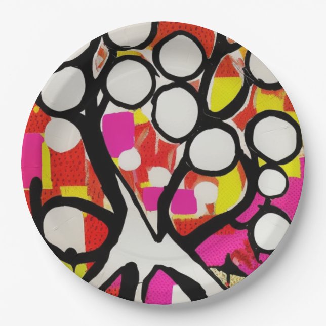 Familienbaum Pappteller (Vorderseite)