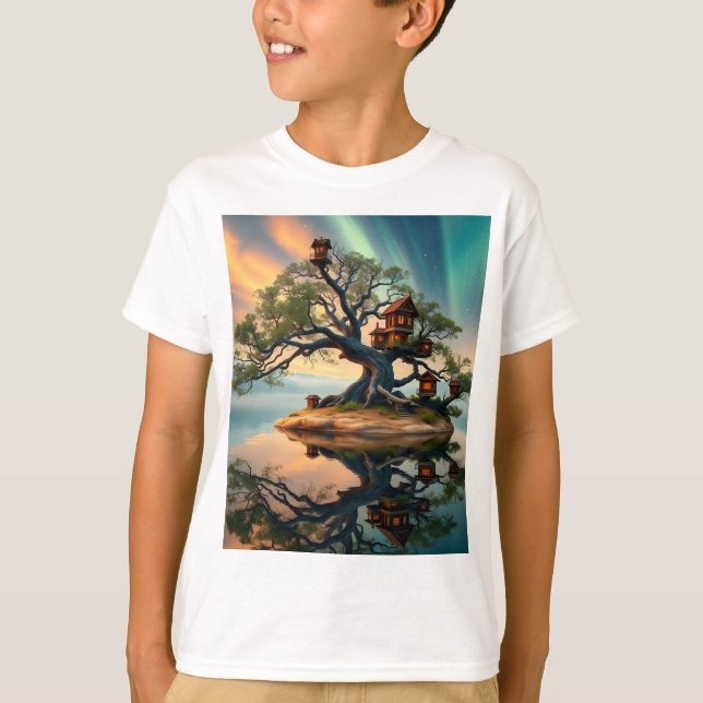 Familienbaum & Surfmouse Kindermädchen T - Shirt (Vorderseite)