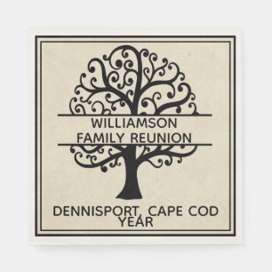 Familienbaum Wiedersehen Black Family Modern Zeich Serviette