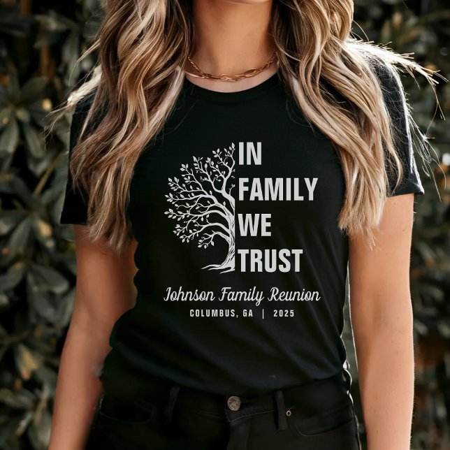 Familienbaum wir vertrauen Wiedersehen Black T-Shirt (Von Creator hochgeladen)