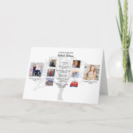 FamilienbaumfotoCollage mit Meilensteinen Geburtst Karte