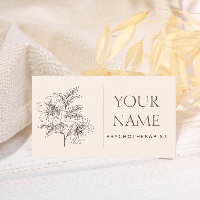 Familienberater Psychotherapeut Gezeichnet Blume B Visitenkarte (Von Creator hochgeladen)