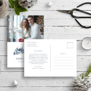 Familienbericht Blue Christmas Winter Foto Postkarte